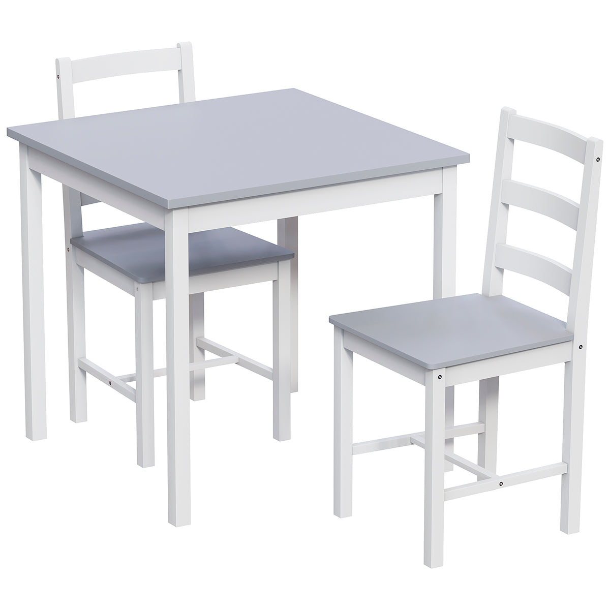 Yorkshire 2-Seater Dining Set - White & Grey