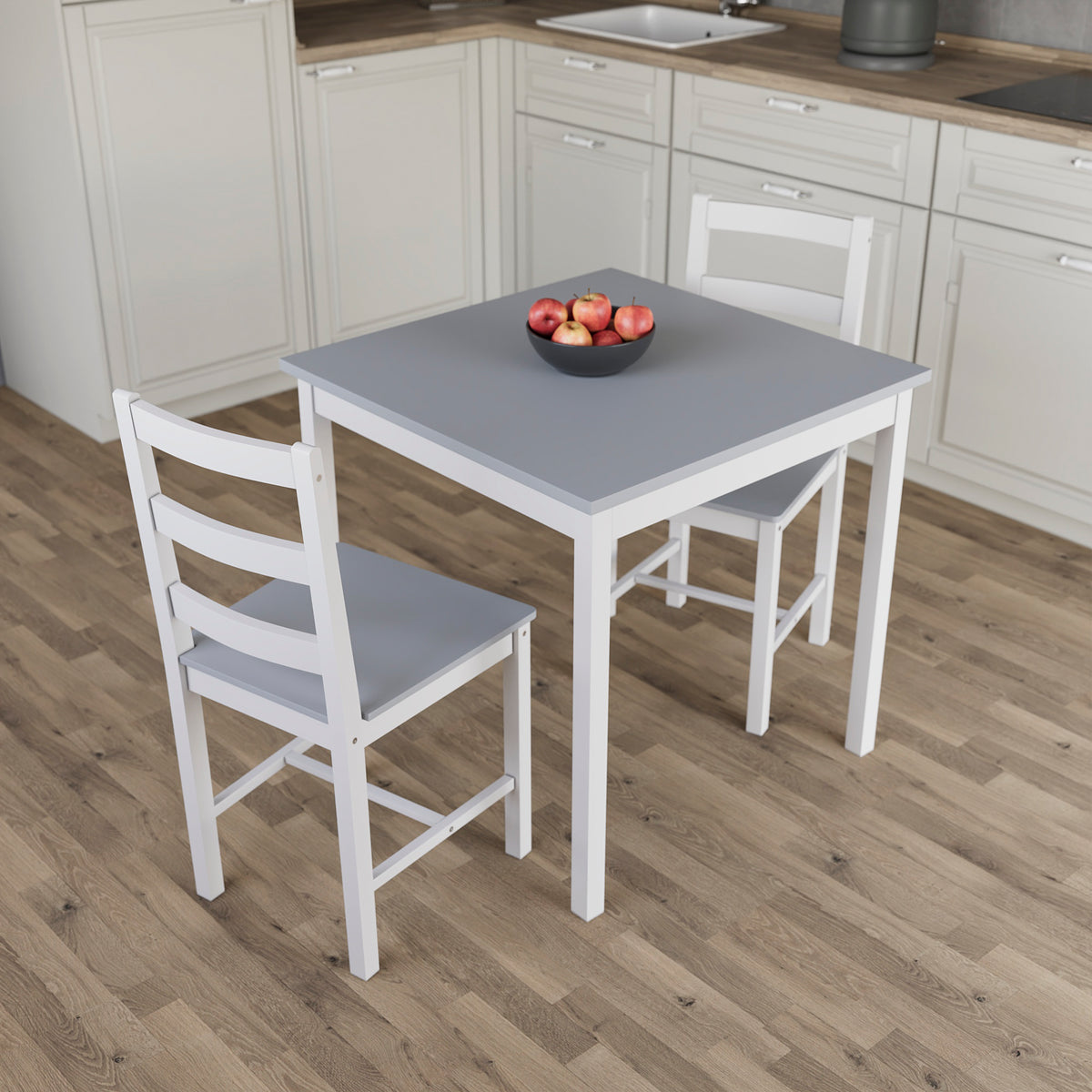 Yorkshire 2-Seater Dining Set - White & Grey