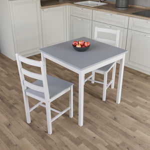 Yorkshire 2-Seater Dining Set - White & Grey