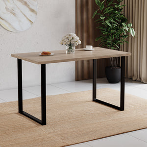 4-Seater Dining Table With U Shape Legs, Oak