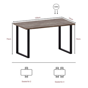 4-Seater Dining Table With U Shape Legs - Walnut