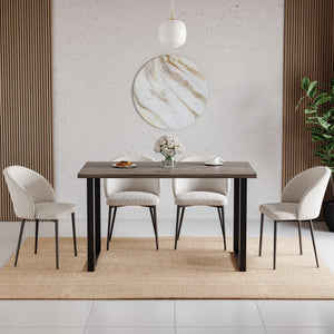 4-Seater Dining Table With U Shape Legs - Walnut