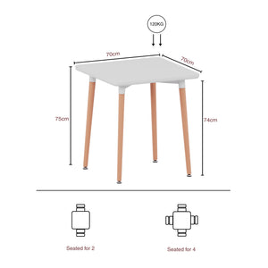 Batley 2-Seater Square Dining Table - White