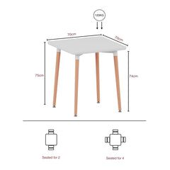 Batley 2-Seater Square Dining Table - White