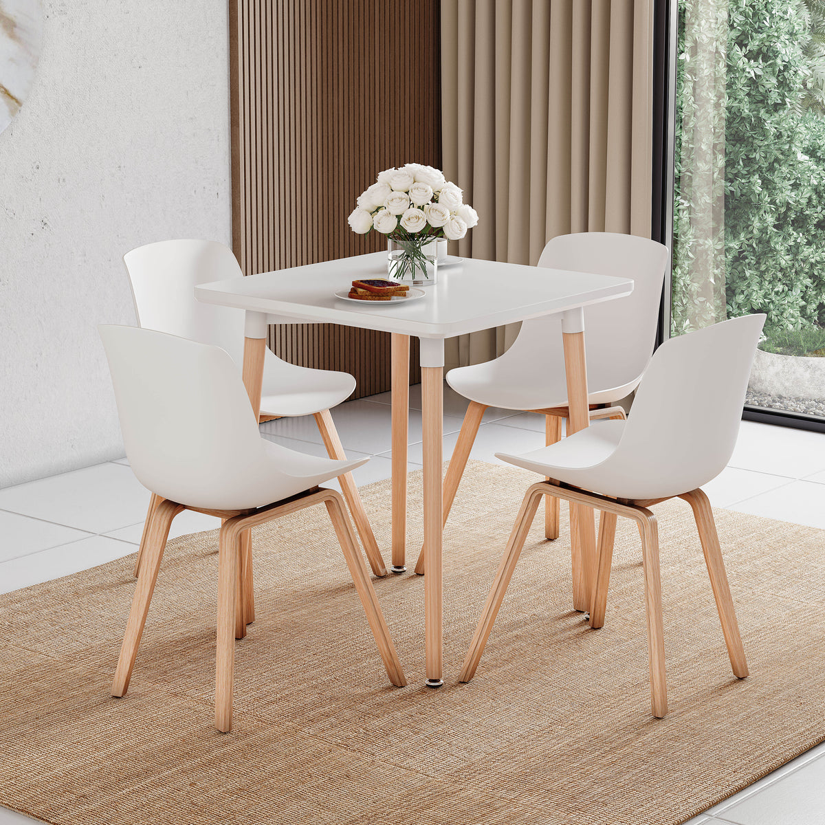 Batley 2-Seater Square Dining Table - White