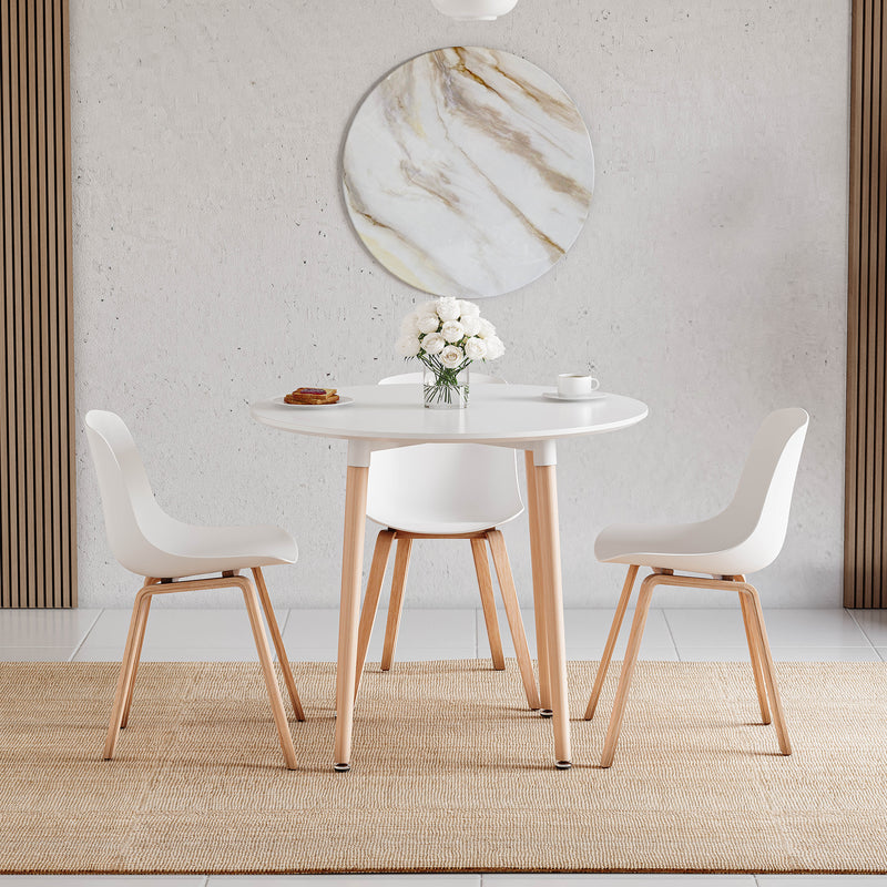 Batley 4-Seater Round Dining Table - White