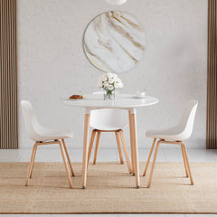 Batley 4-Seater Round Dining Table - White