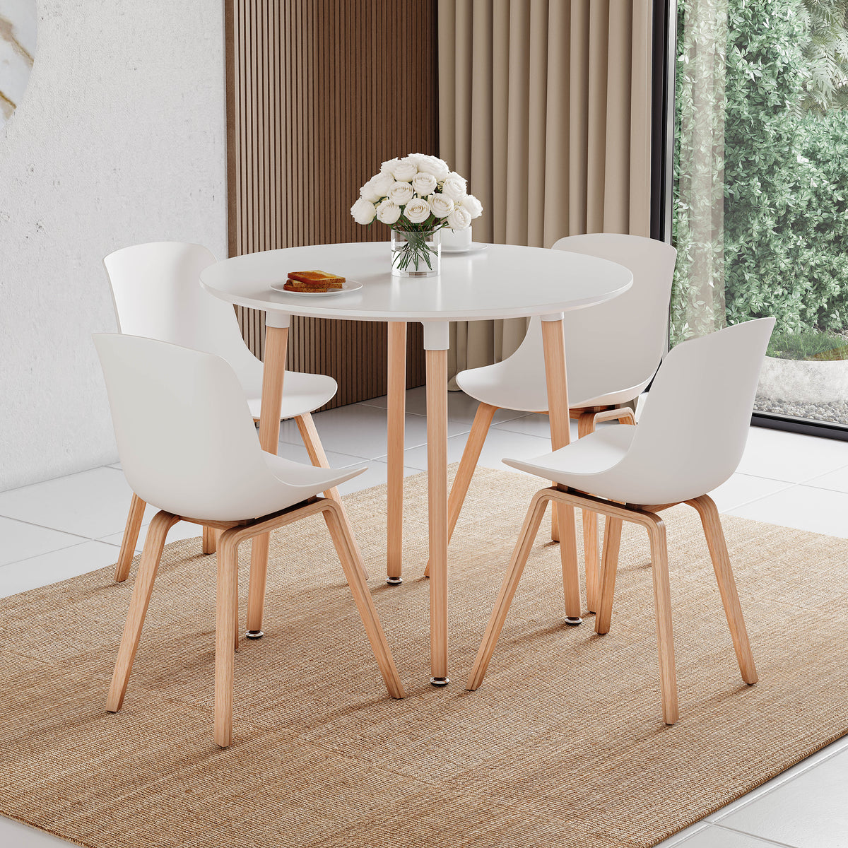 Batley 4-Seater Round Dining Table - White