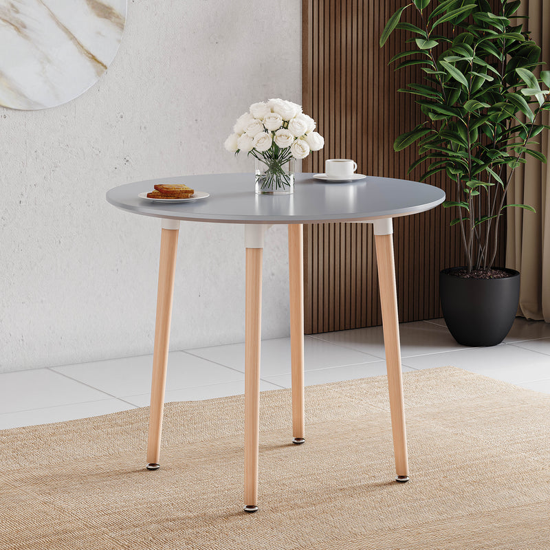 Batley 4-Seater Round Dining Table - Grey