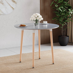 Batley 4-Seater Round Dining Table - Grey
