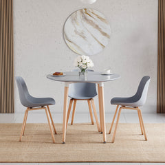 Batley 4-Seater Round Dining Table - Grey