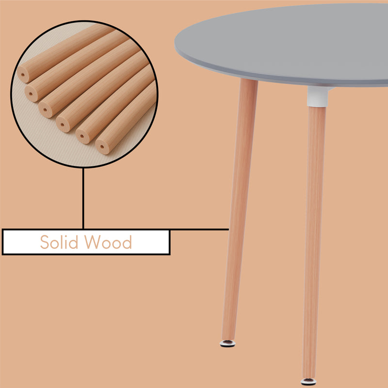 Batley 3-Seater Round Dining Table - Grey