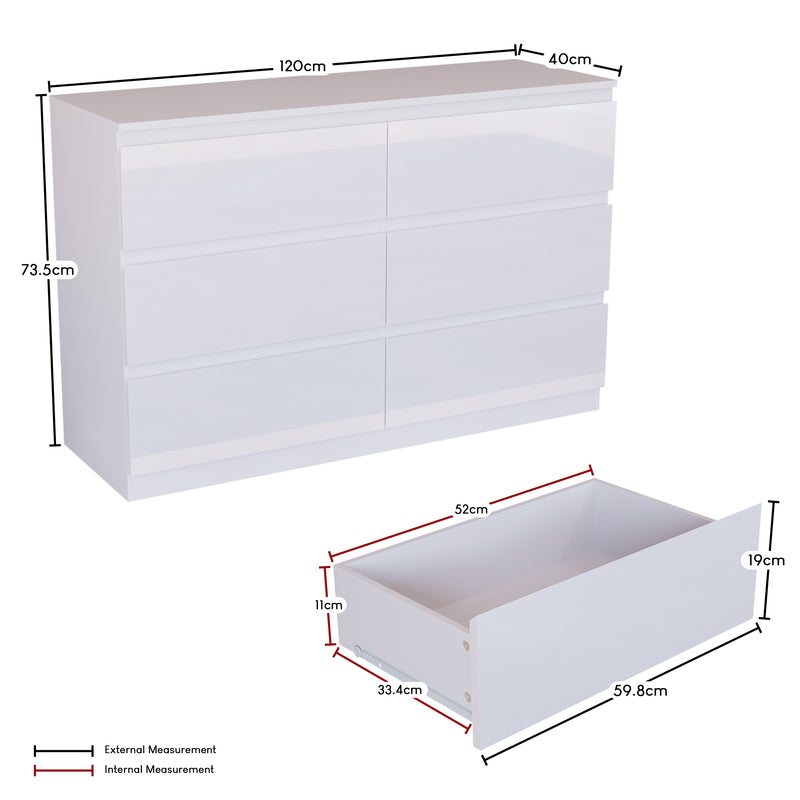 Glinton 6-Drawer Chest, White (FSC 100%)