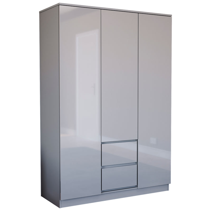 Glinton 3-Door 2-Drawer Wardrobe - Grey (FSC 100%)