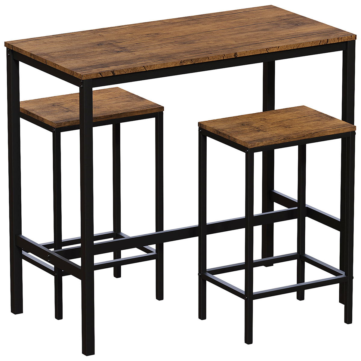 Roslyn 2-Seater Bar Table Set - Dark Wood