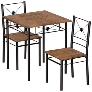 Roslyn 2-Seater Dining Set - Dark Wood