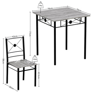 Roslyn 2-Seater Dining Set - Grey
