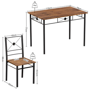 Roslyn 4-Seater Dining Set - Dark Wood