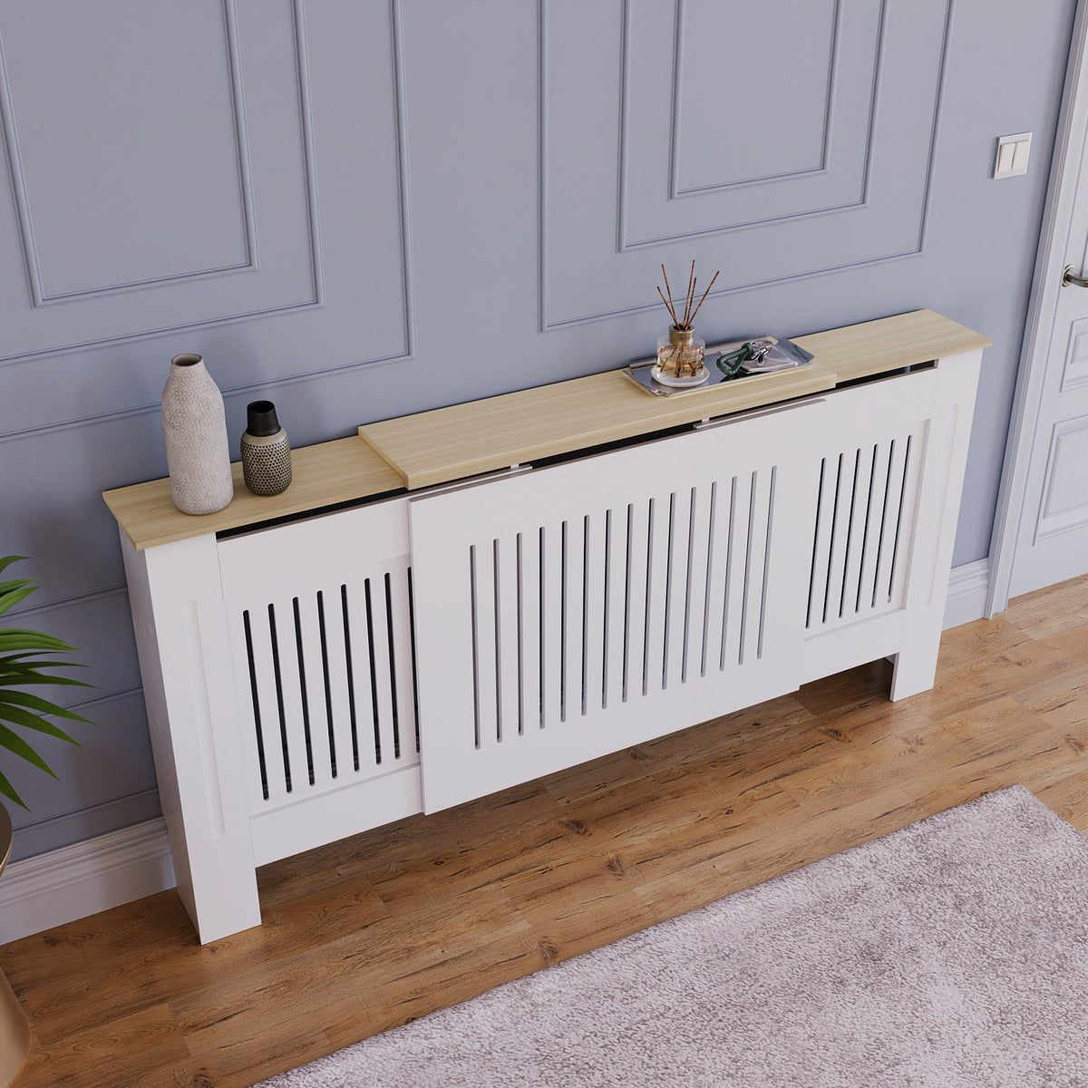 Arlington Adjustable Radiator Cover - White
