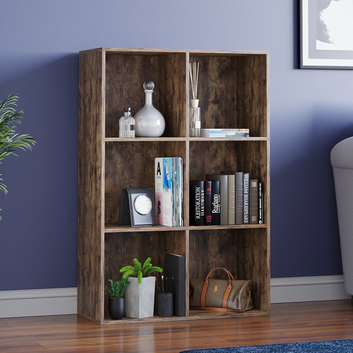 Durham 6-Cube Storage Unit - Dark Wood