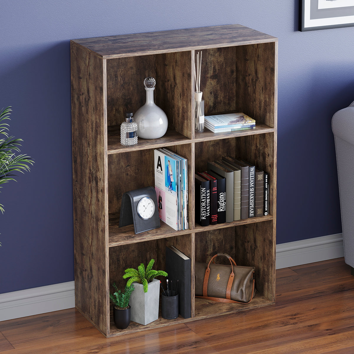 Durham 6-Cube Storage Unit - Dark Wood