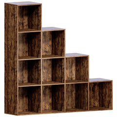 Durham 10-Cube Staircase Storage Unit - Dark Wood