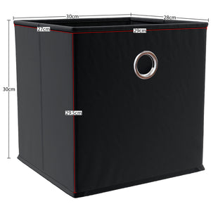 Vida Designs Durham 2x2 Cube Storage Unit, White & Cube Storage Basket, Set of 2, Black