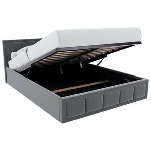 Vanita Double Fabric Ottoman Bed, Light Grey UKFR
