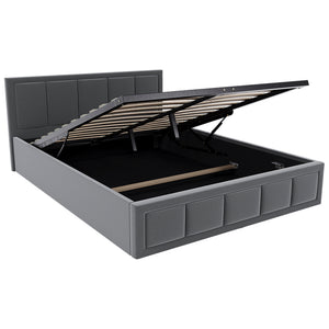 Vanita Double Fabric Ottoman Bed, Light Grey UKFR