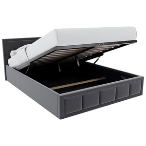 Vanita Double Fabric Ottoman Bed, Dark Grey UKFR