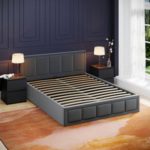 Vanita King Size Fabric Ottoman Bed, Dark Grey UKFR