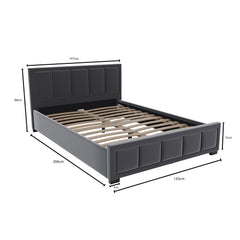 Vanita Double Fabric Bed - Dark Grey