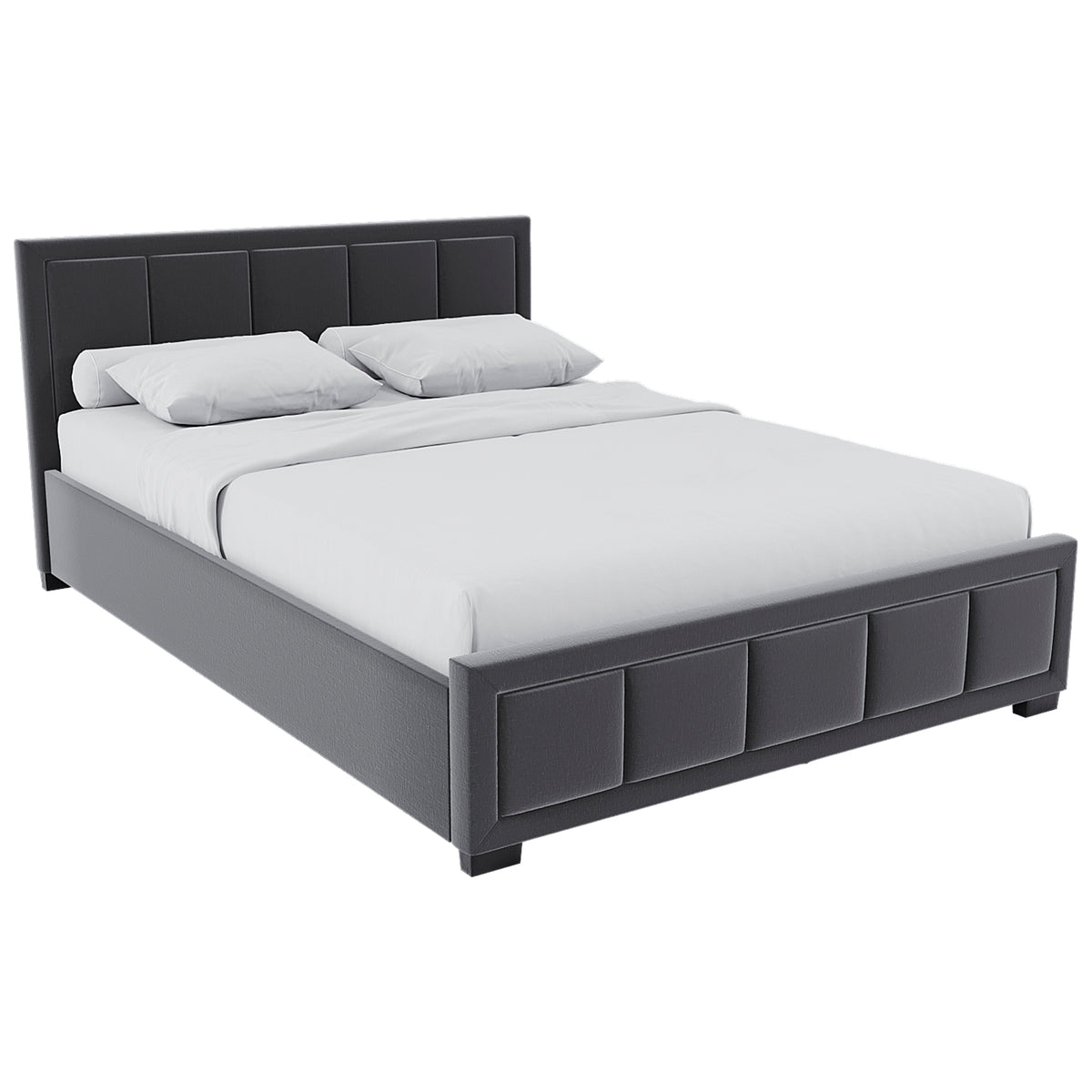 Vanita King Size Fabric Bed, Dark Grey UKFR