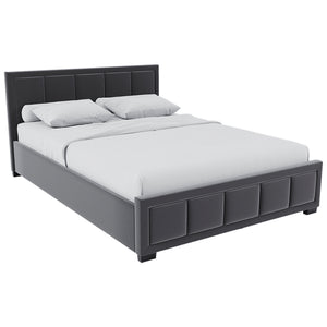 Vanita King Size Fabric Bed, Dark Grey UKFR