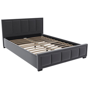Vanita King Size Fabric Bed, Dark Grey UKFR