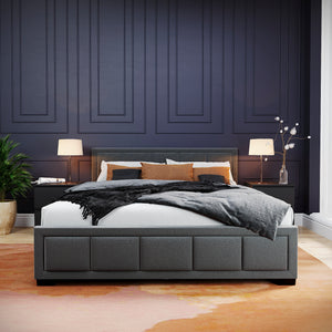 Vanita King Size Fabric Bed, Dark Grey UKFR