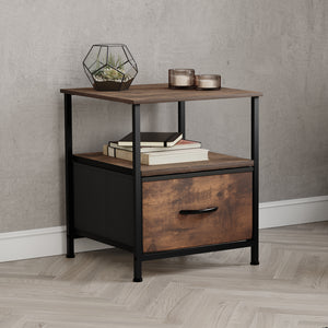 Chorley 1 Drawer Fabric Drawer Chest, Rustic Brown