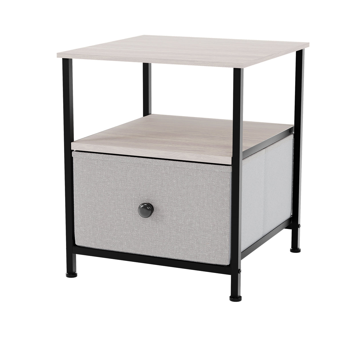 Chorley 1 Drawer Fabric Drawer Chest, Beige & Grey Wood