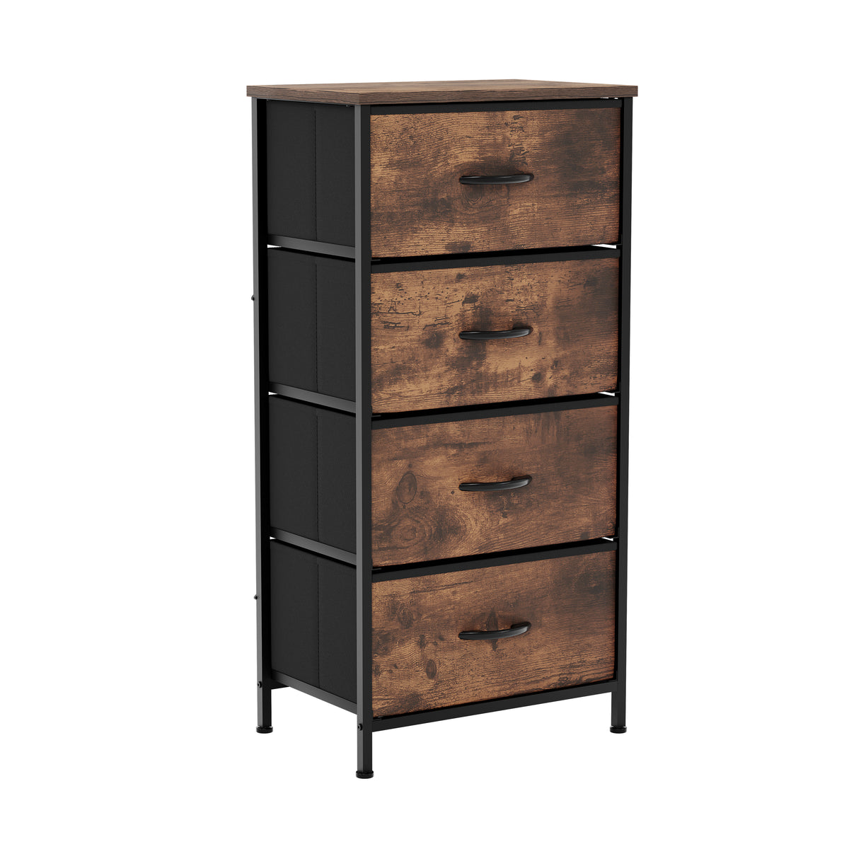 Chorley 4 Drawer Fabric Drawer Chest, Rustic Brown