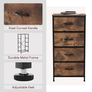 Chorley 4 Drawer Fabric Drawer Chest, Rustic Brown