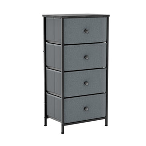 Chorley 4 Drawer Fabric Drawer Chest, Grey & Black