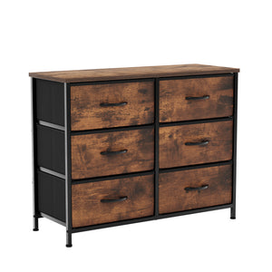 Chorley 6 Drawer Fabric Drawer Chest, Rustic Brown