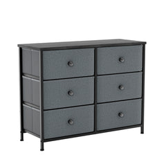 Chorley 4 Drawer Fabric Drawer Chest, Grey & Black UKFR