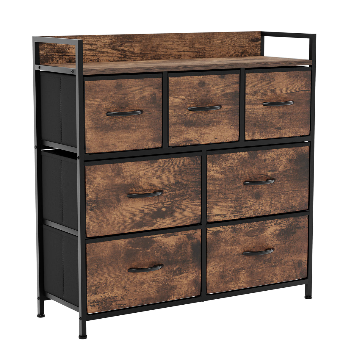 Chorley 7 Drawer Fabric Drawer Chest, Rustic Brown