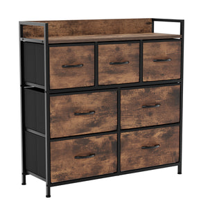 Chorley 7 Drawer Fabric Drawer Chest, Rustic Brown