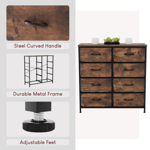 Chorley 8 Drawer Fabric Drawer Chest, Rustic Brown