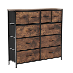 Chorley 10 Drawer Fabric Drawer Chest, Rustic Brown