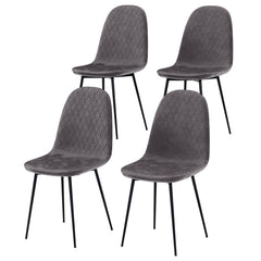 Luton Set Of 4 Fabric Dining Chairs, Grey