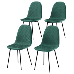 Luton Set Of 4 Fabric Dining Chairs, Green