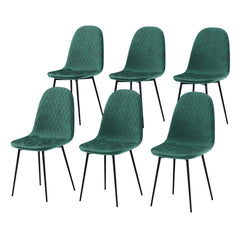 Luton Set Of 6 Fabric Dining Chairs, Green